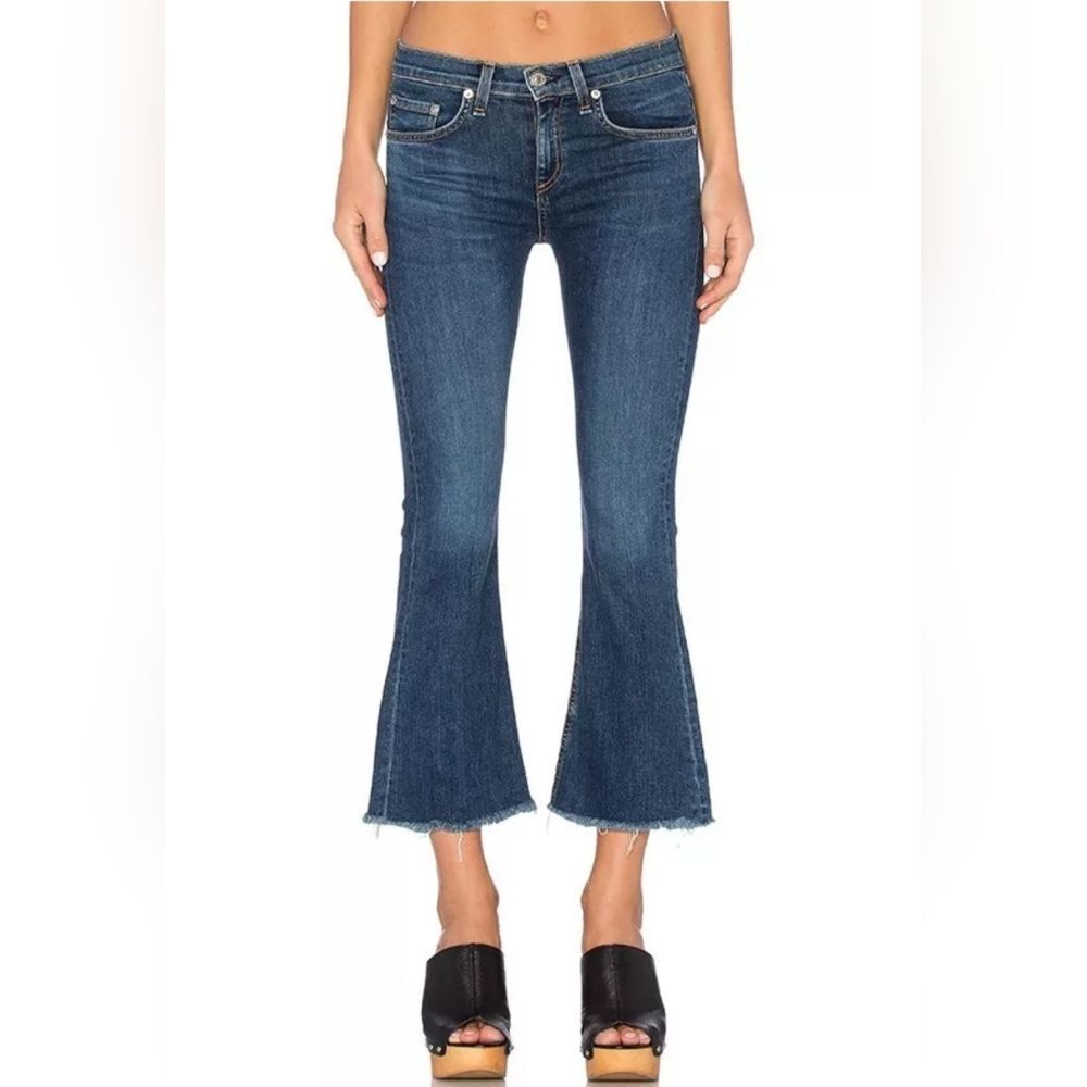 ** S O L D ** Rag & Bone Blue Flare Wide Leg Denim